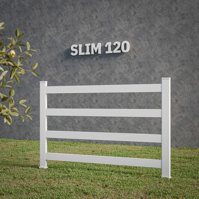 Kit Clôture SLIM PVC Blanc H. 120 cm - 4 Lisses - 5,60 m
