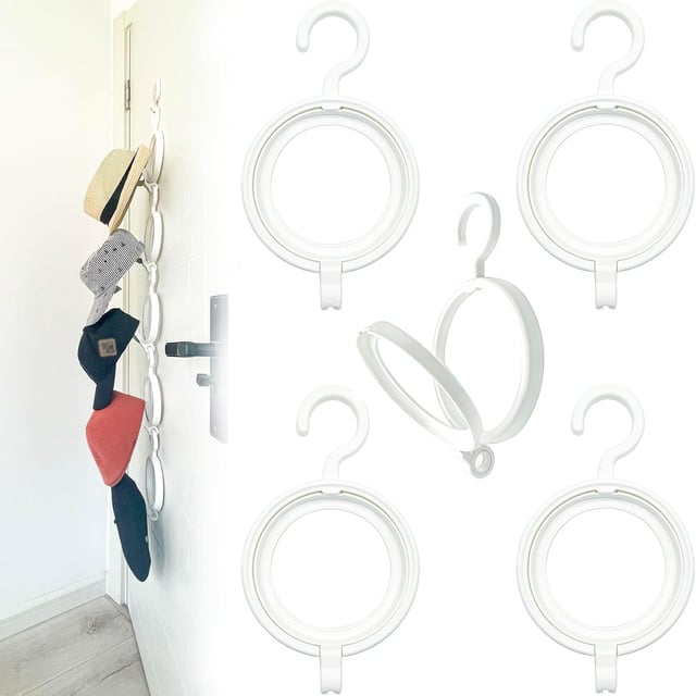 Appendiabiti multistrato regolabile da 5 pezzi, con gancio rimovibile per cappelliera da armadio, organizer per sciarpe, Cra