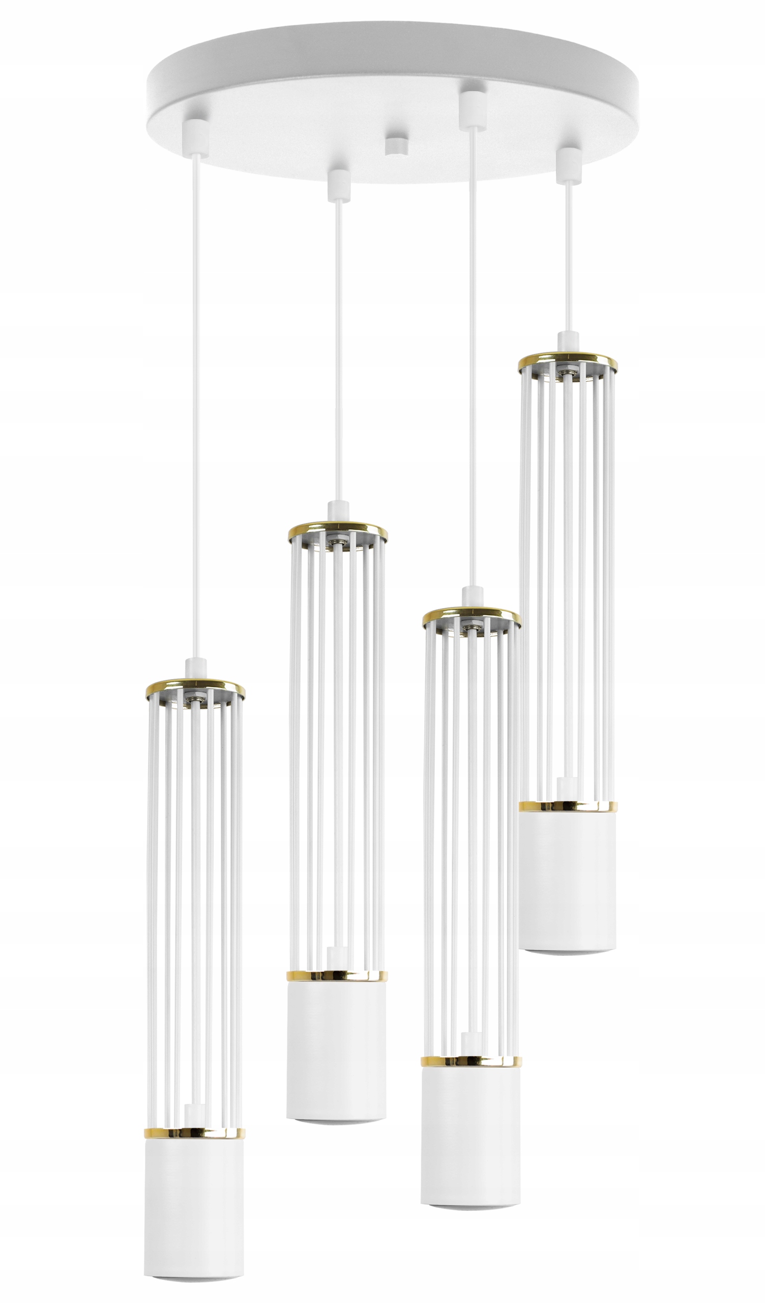 Lampa sufitowa wisząca Aria biała loft 30cm 4xGU10 klosz metal biały/złoty Light Home LH