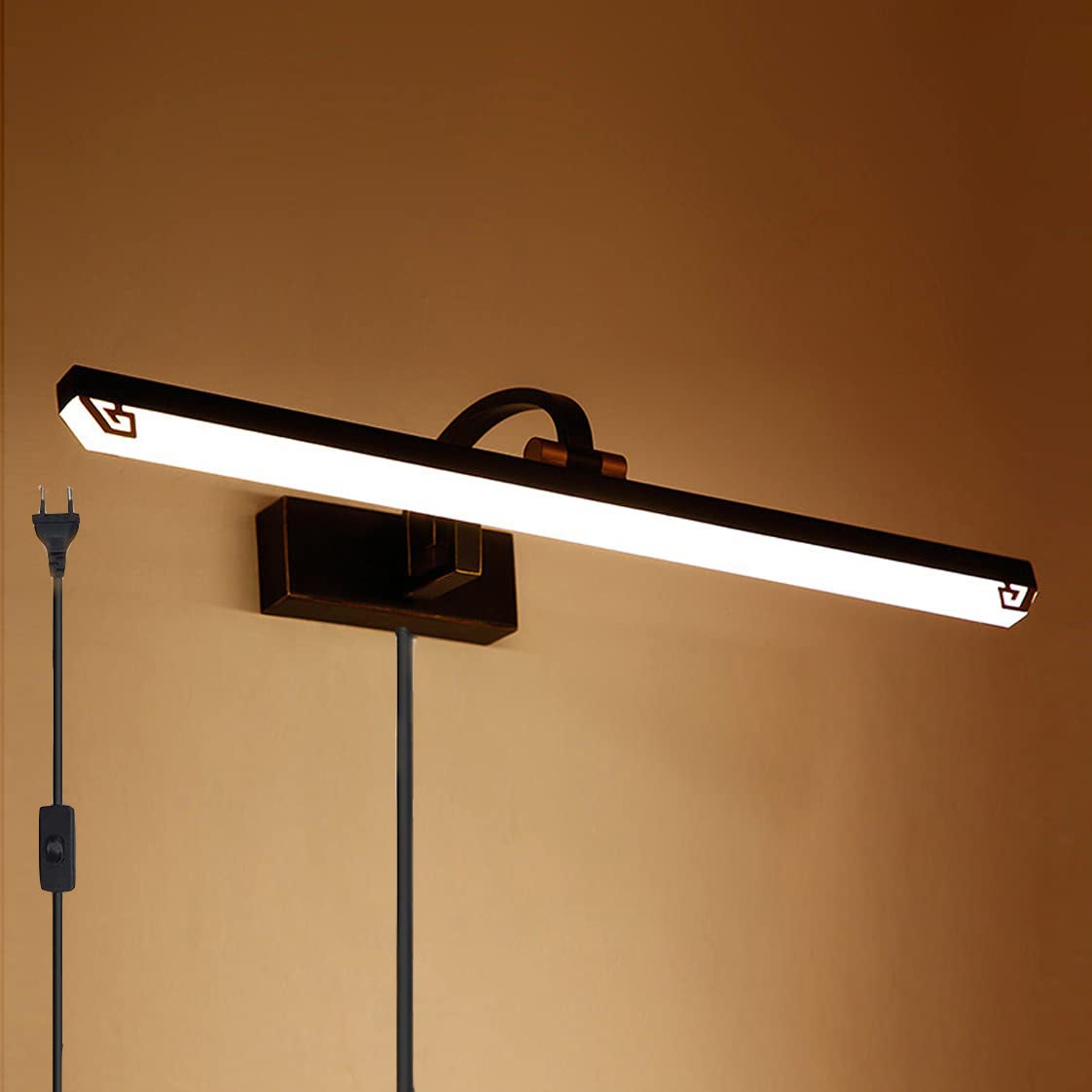 GOECO Applique Murale LED Moderna, 8W 426LM, Lunga Lampada Da Parete In Alluminio Con Rotazione A 360applique Moderna Per Soggiorno Camera Da Letto Scale E Corridoio Bianco Freddo 6500k 71895298