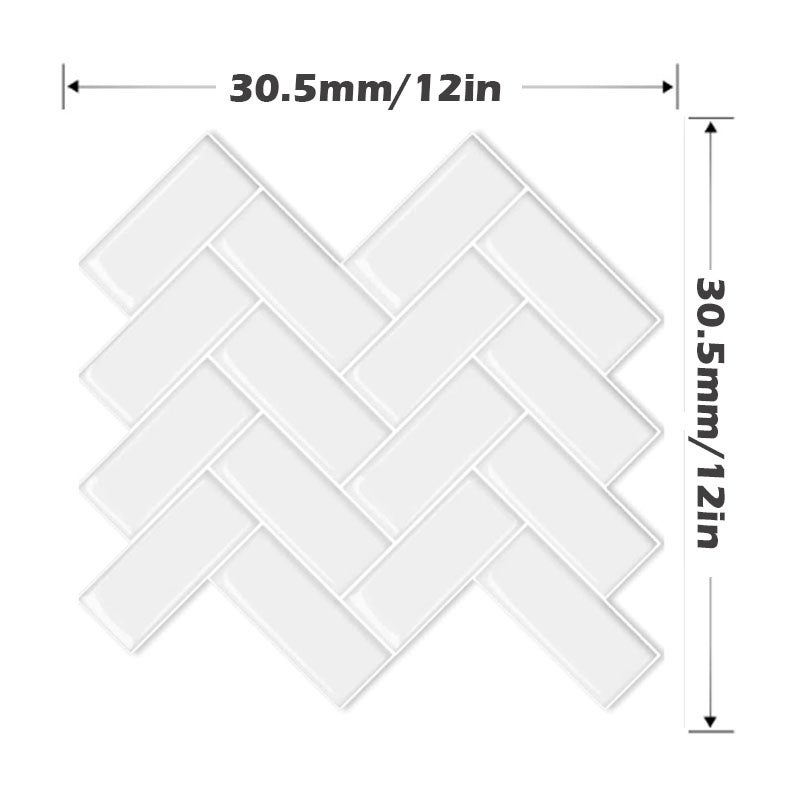 Revestimiento de pared antihumedad - 10 paneles adhesivos impermeables - Adhesivo adhesivo de imitación de azulejo cerámico - 305 x 305 mm - 0,93 m² - 2