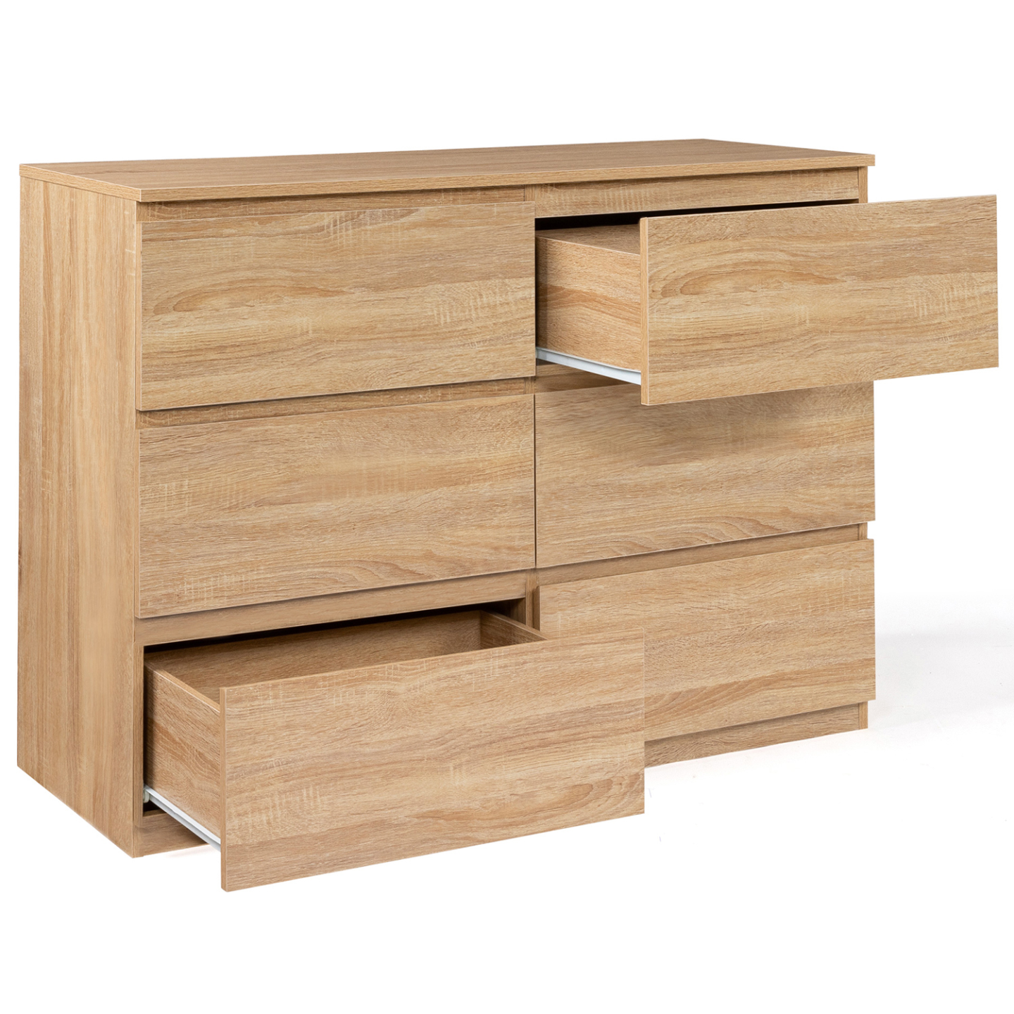 Commode 6 tiroirs TOMI 110 cm bois façon hêtre - 4
