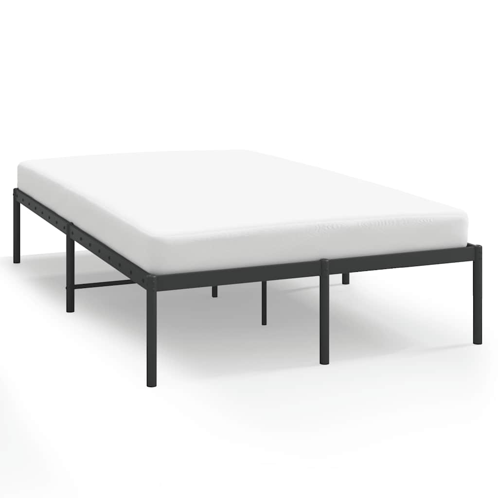 Łóżko Metalowe Czarne Rama Łóżka Ze Stelażem Do Pokoju Sypialni 135x190 cm