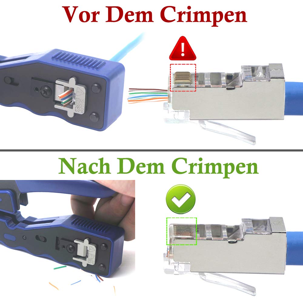 Lot de 25 Connecteur RJ45 CAT6 Embout de Connecteur Blindé Nickelé RJ45 8P8C Via Une Prise Modulaire Ethernet Imprimante - 5