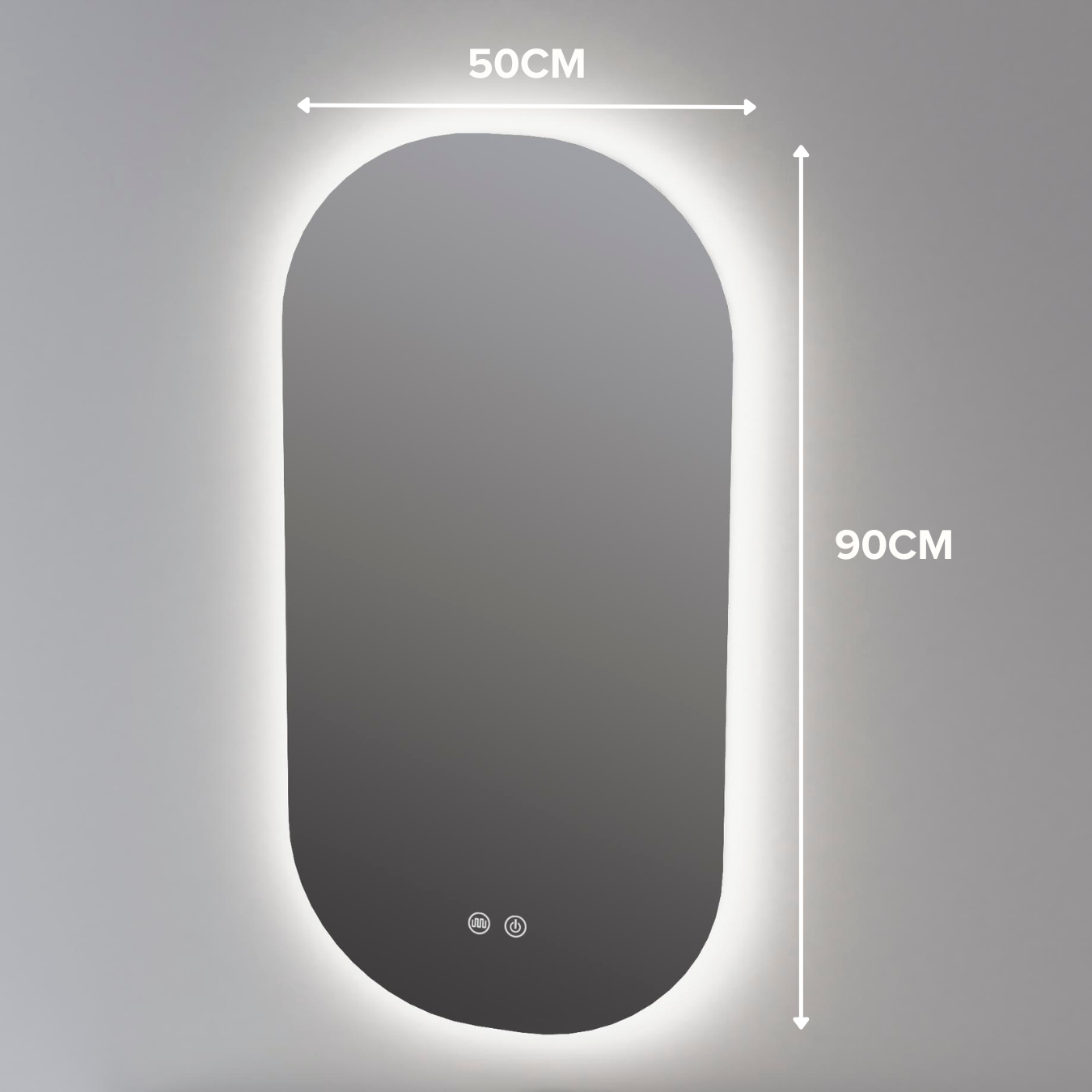 Miroir salle de bains LED rétroéclairé L50 x H90 cm – fonctions On/Off et anti-buée – PALMA SANIZÉO - 6