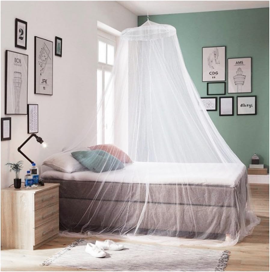Moskitiera Baldachim dla Dziecka Moskitiera na Łóżko Pojedyncze Moskitiera Łóżko Podwójne Moskitiera Sufitowa Biała Moskitiera Duże Łóżko Baldachim