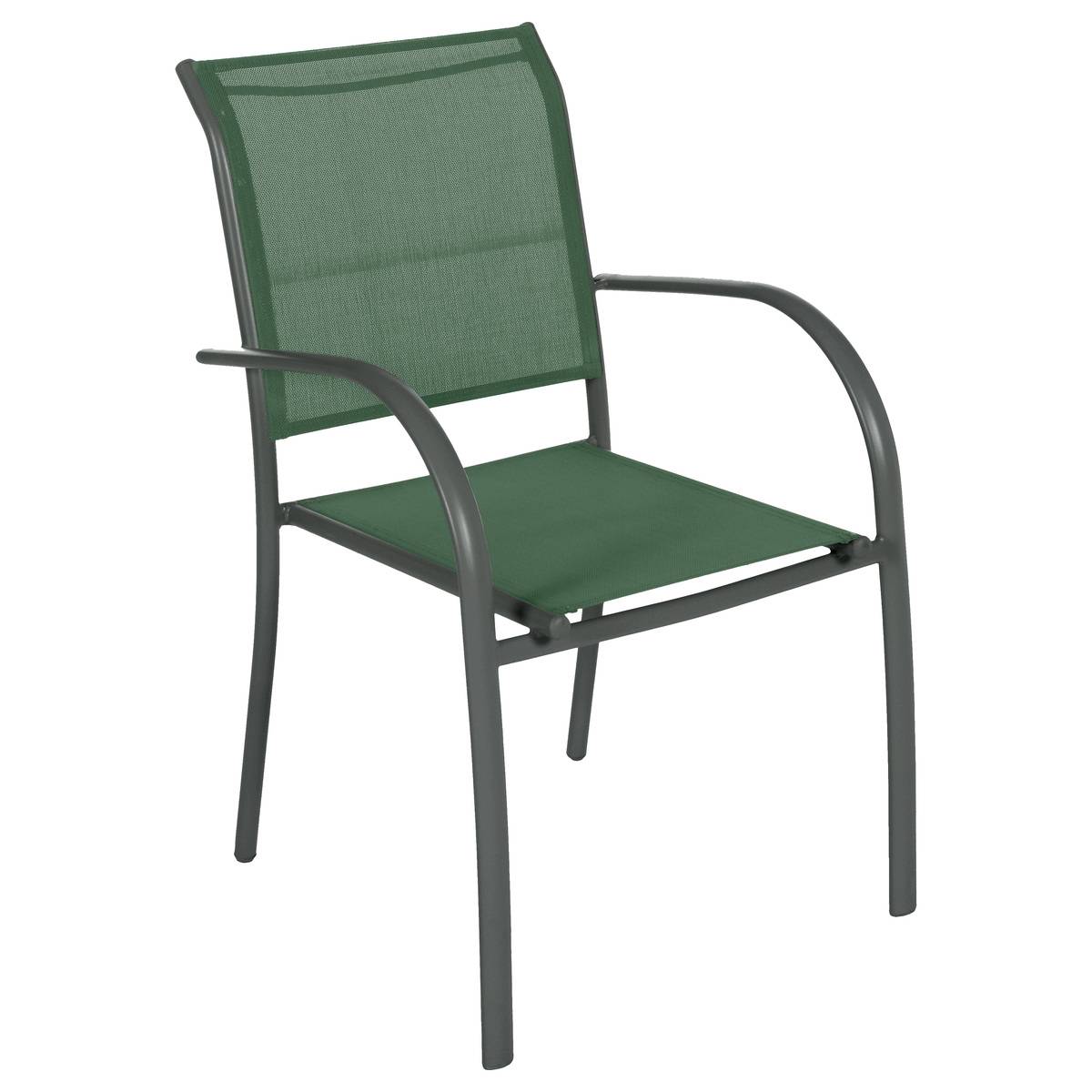 Fauteuil de jardin empilable Piazza Vert olive & Graphite - Hespéride - 2