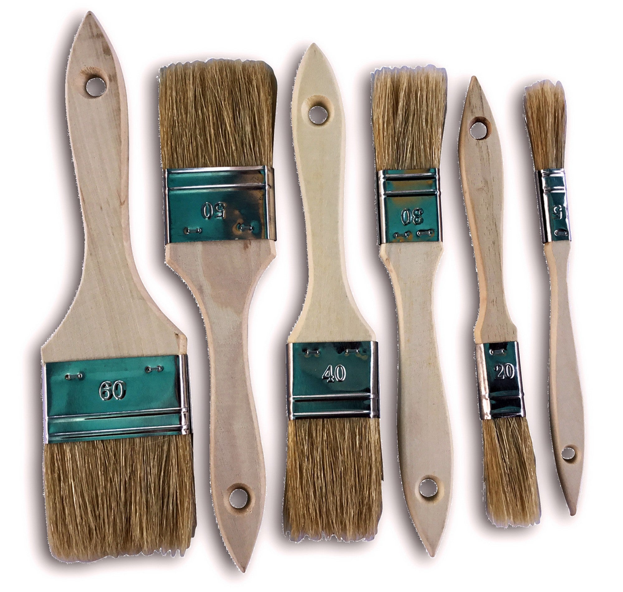 Lot de 6 pinceaux à laquer soie | Largeur 15-20-30-40-50-60 mm | Multi support | - 4