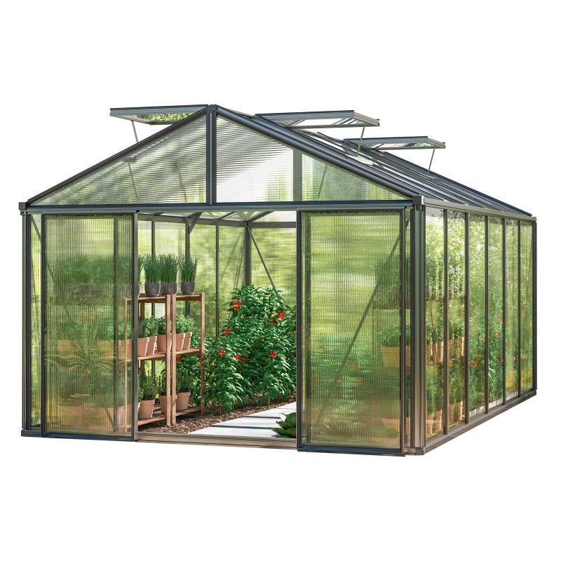 GFP szklarnia Asteria 24 Light 311x460 cm - grube panele poliwęglanowe ok. 12 mm - kolor: antracytowy