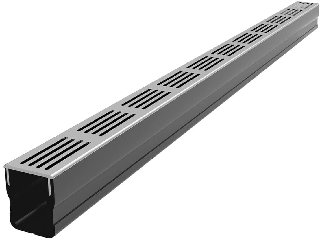 Caniveau de drainage étroit 6cm Classe A15 Grille design Aluminium Slimline ACO - 2