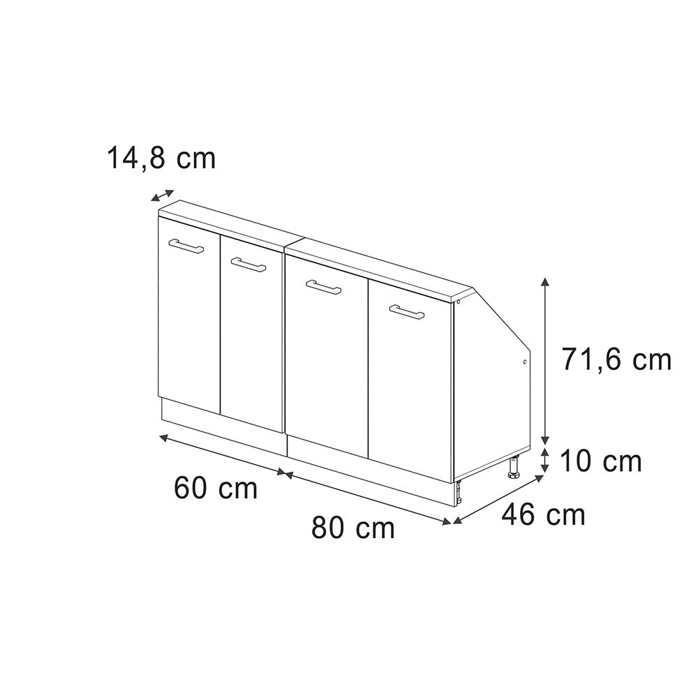 Vicco Ensembles de meuble de rangement sous pente Rion, Artisan chêne/blanc, Lot de 2 - 3
