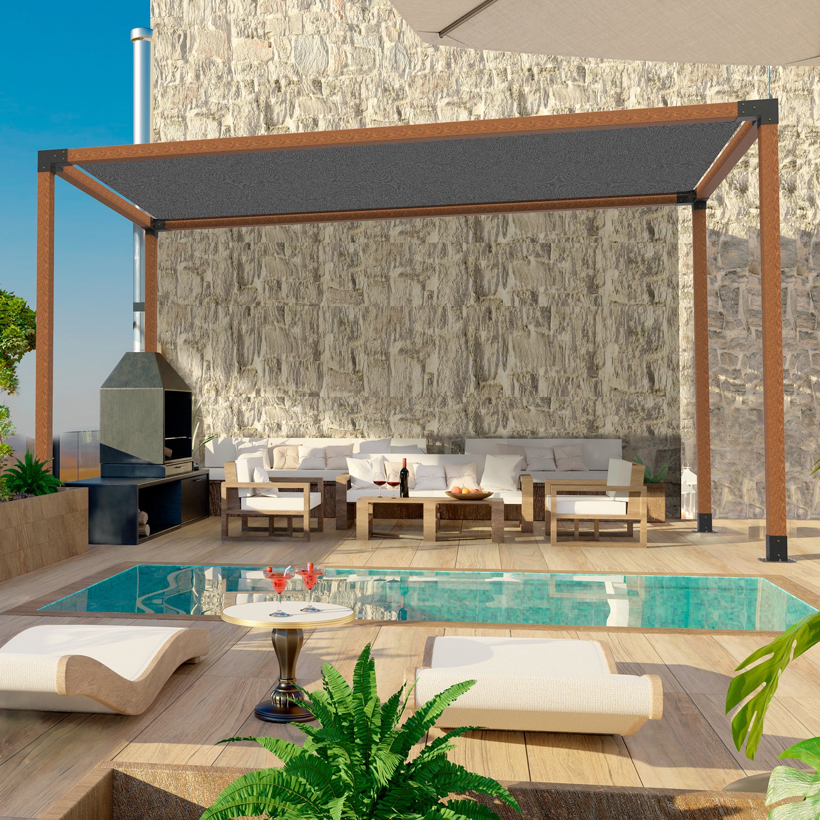 Kit Supports de Pergola VEVOR 4x4 po 10x10 cm Support de Poteau Bois de Menuiserie 4 Supports deAngle a 3 Voies Base de Poutres Quincaillerie Bricolag - 8