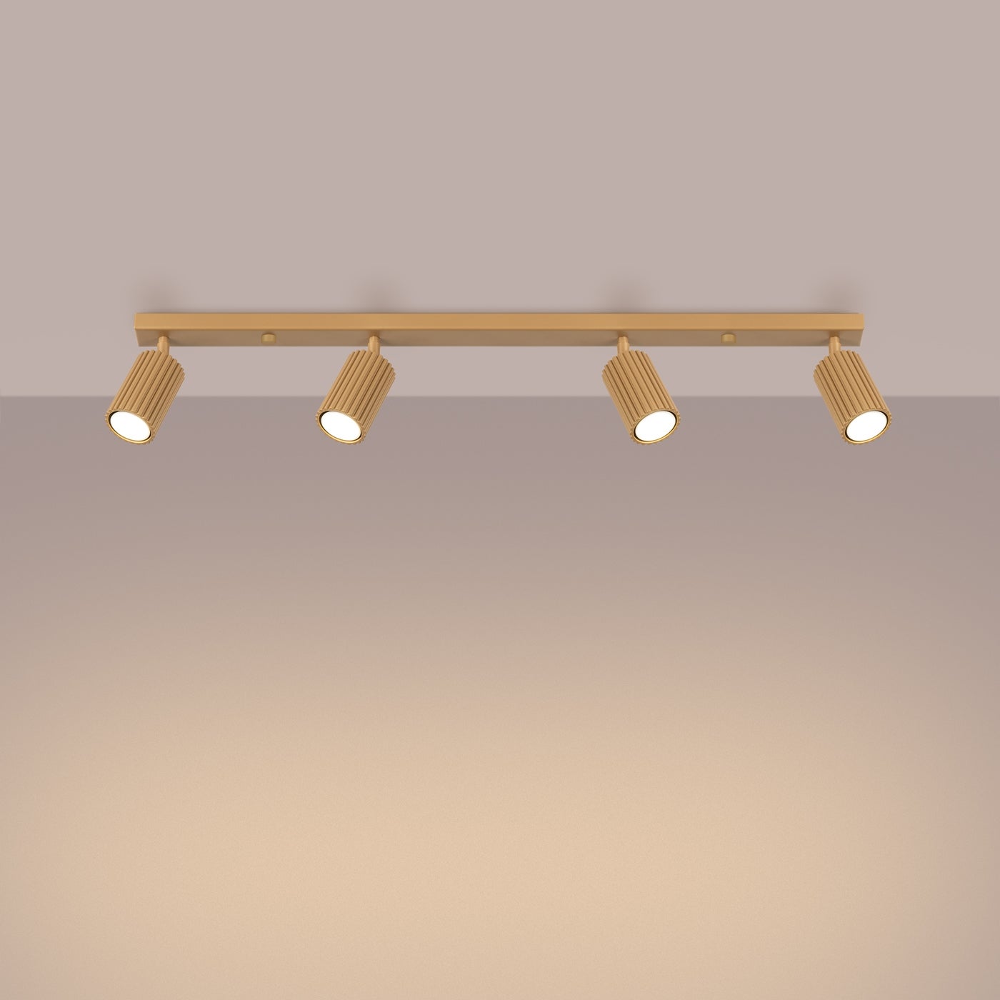 Plafon GLOOW 4L złoty LED 3000K - 81x6.5x16.5cm Sollux