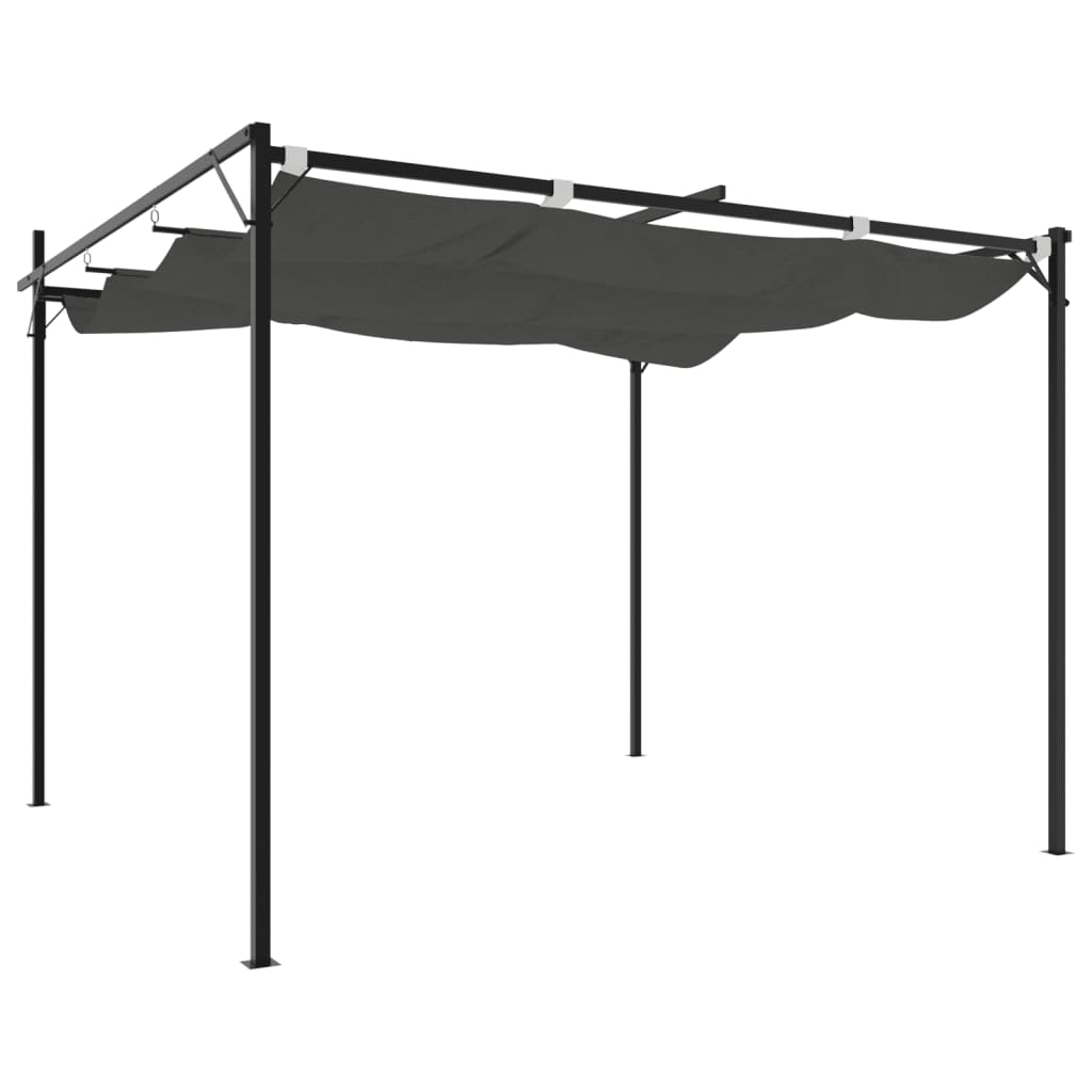 Pergola avec toit rétractable anthracite 295x292x230 cm - 5