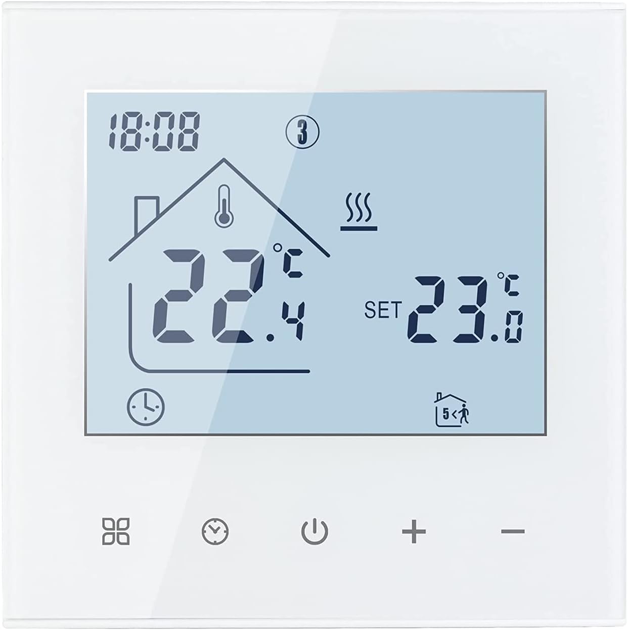 EMOS Thermostat D'Ambiance Numérique Manuel à Fil – Régulateur Température TPI Intelligent 5-30°C, Économe Énergie Chauffage/Climatisation