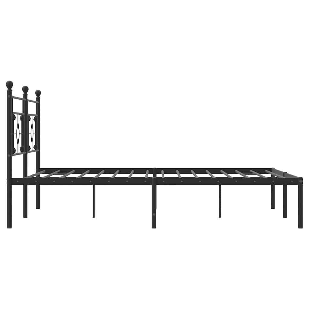 Estructura cama sin colchón con cabecero metal negro 183x213 cm vidaXL - 6