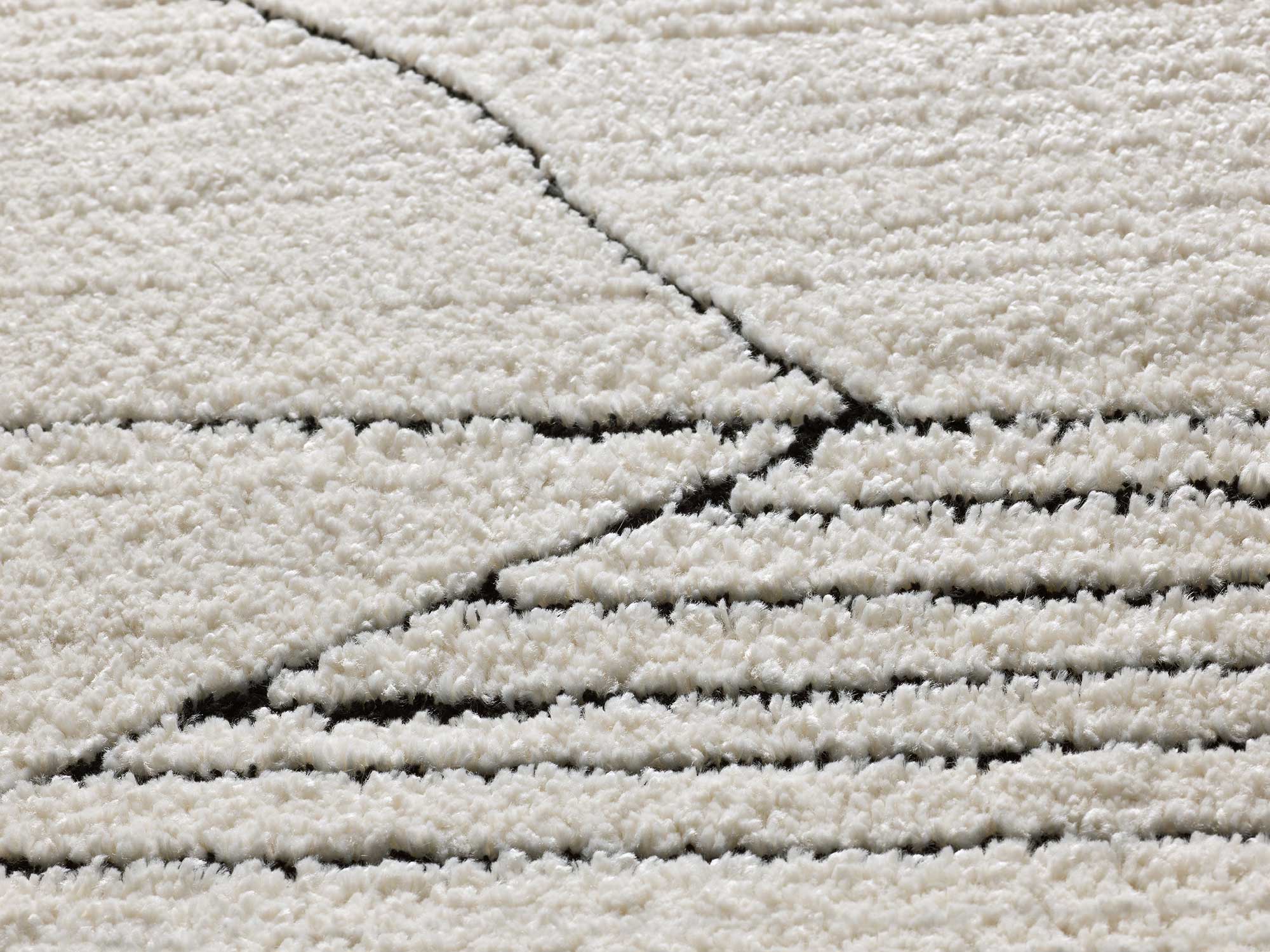 Alfombra interior blanco rectangular 120 x 170 cm TURIN étnico con relieve - ATTICGO - 4