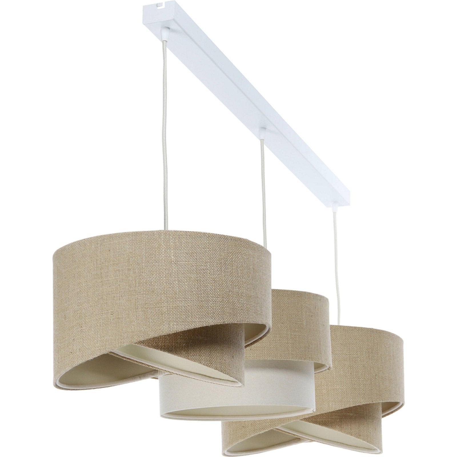 Suspension boho en jute et lin esprit naturel pour salon moderne 114 x ...