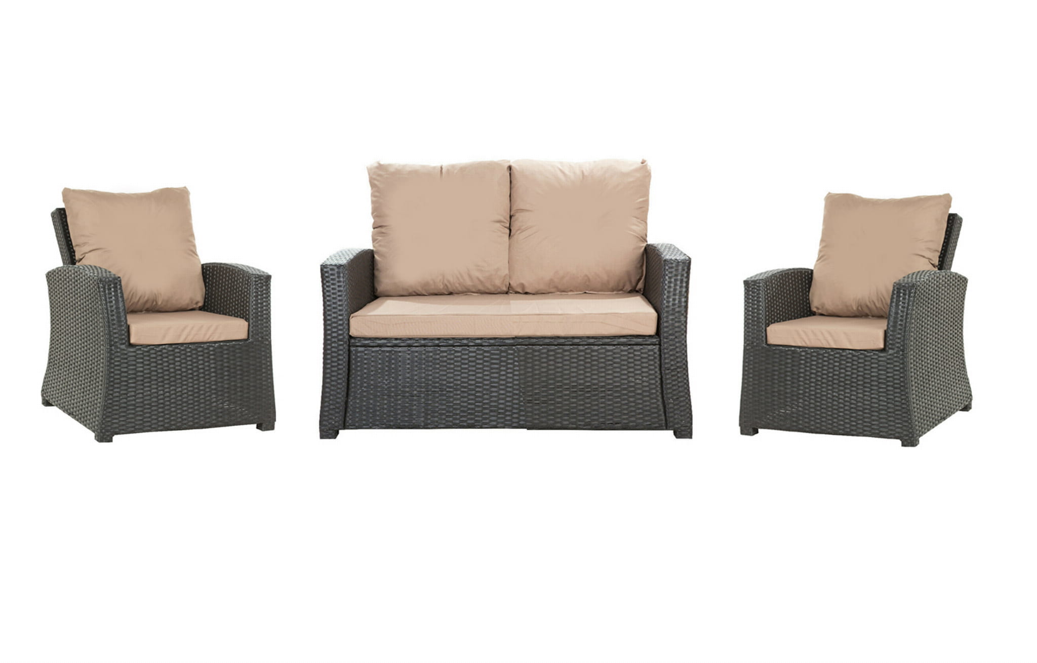 Set di cuscini per mobili da giardino in polyrattan per posti