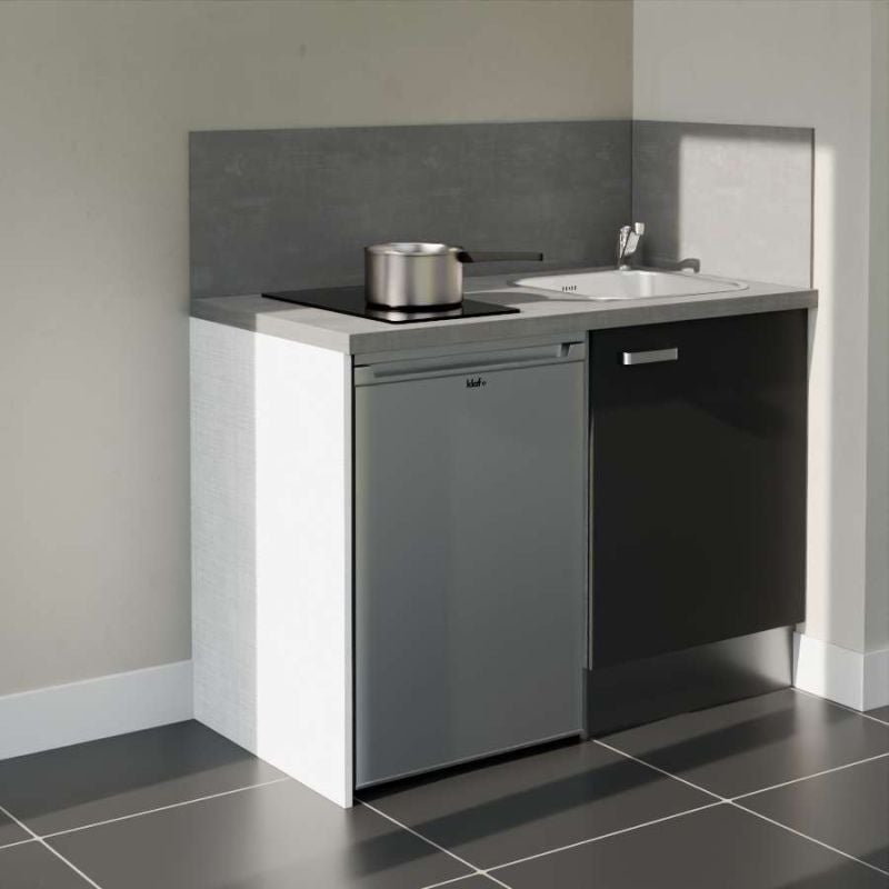 Kitchenette Mod le K08 Fa ades Noir Plan De Travail Gris B ton Kitchenette Mod le K08 Fa ades Noir Plan De Travail Gris B ton