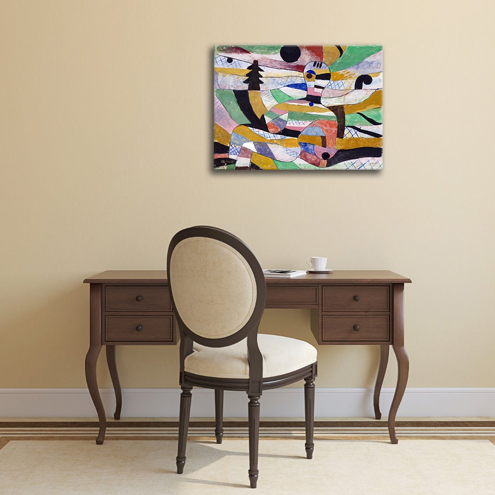 Tableau, Impression sur toile - Femme Au Réveil Paul Klee cm. 60x80 - 2