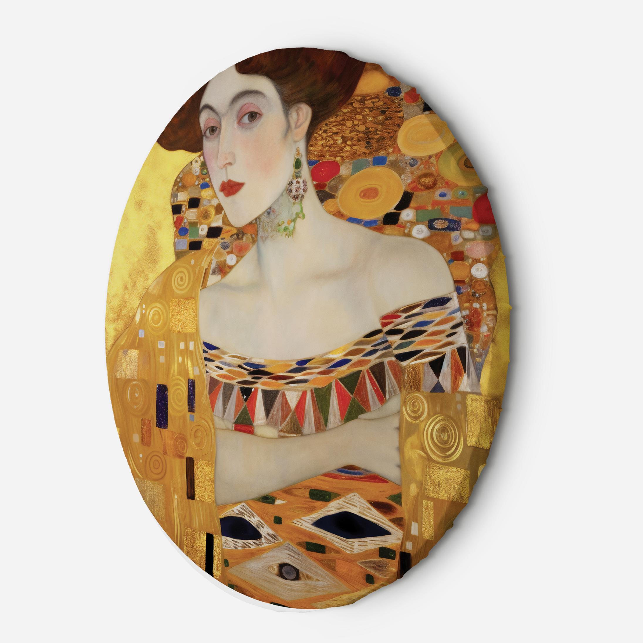 Okrągly obraz, - Złoty portret kobiety - G. Klimt 80x80