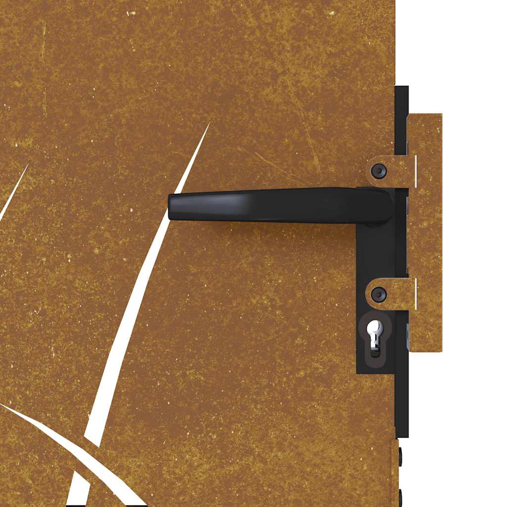 vidaXL Portail de jardin 100x175 cm acier corten conception d'herbe - 8
