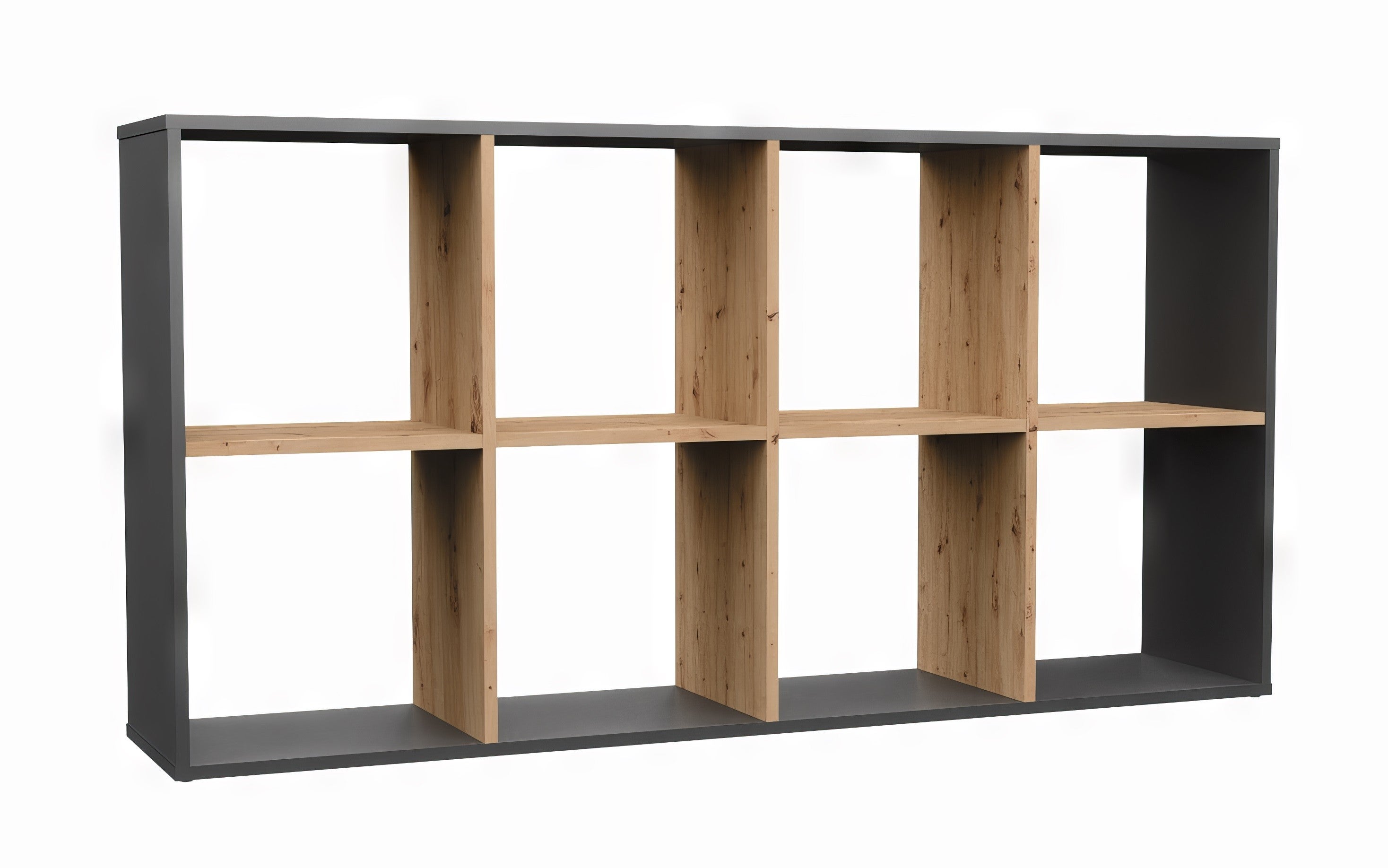 Regał Komorowy Topeshop Szafka Malax 2X4 Antracyt Dąb Artisan 30x147x75 cm