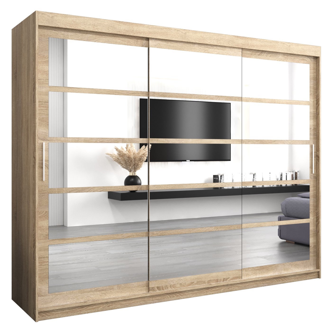 Szafa przesuwna garderoba ROMA 2 250 x 62 x 200 cm Sonoma - Abiks Meble