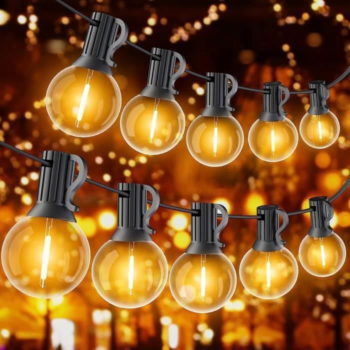 guirlande lumineuse exterieur Guinguette 15M G40 LED Ampoules IP44 Étanche pour terrasse, mariage,campings - 8