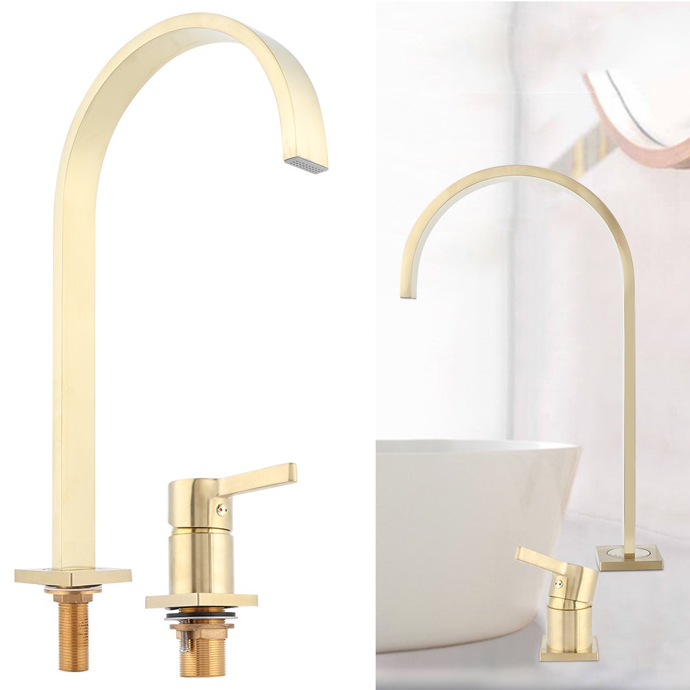 G1/2 Single Handle Above Counter Basin Sink Faucet Hot Cold Mixing Water Tap Bathroom Supply - 3