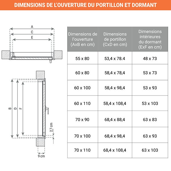 Trappe de grenier pour une ouverture de 70x90cm - DWT70X90 - 2