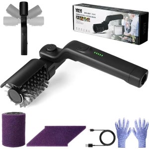 Josenidny Lot De 5 Accessoires Nettoyage Barbecue Réutilisables : Grattoir Inox Multifonction + 4 Tampons Abrasifs Avec Poignées