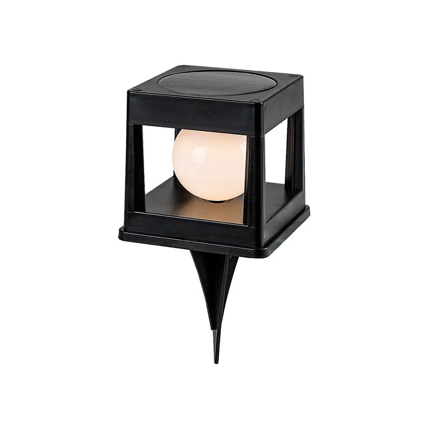 Lampa gruntowa wbijana solarna Holne czarno-biała LED 0.3W 2500K-3000K 6lm wym: 11,5 x 10,5 x 10,5 cm tworzywo sztuczne Rabalux