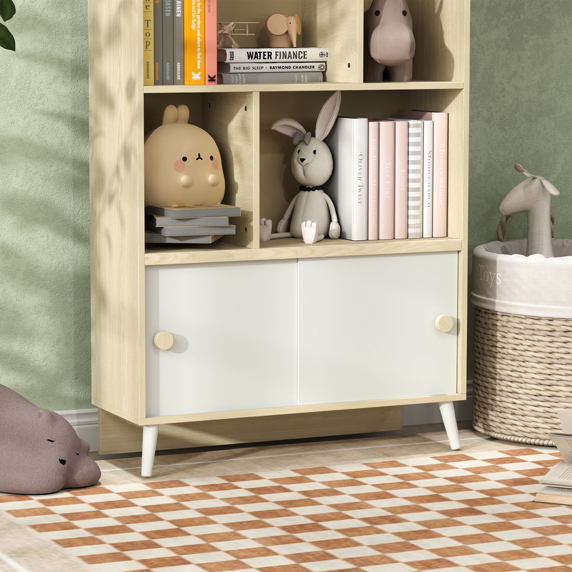Bibliothèque pour Chambre enfant en MDF Multicouleur H. 140.5 x l. 30 x P. 80 cm - 4