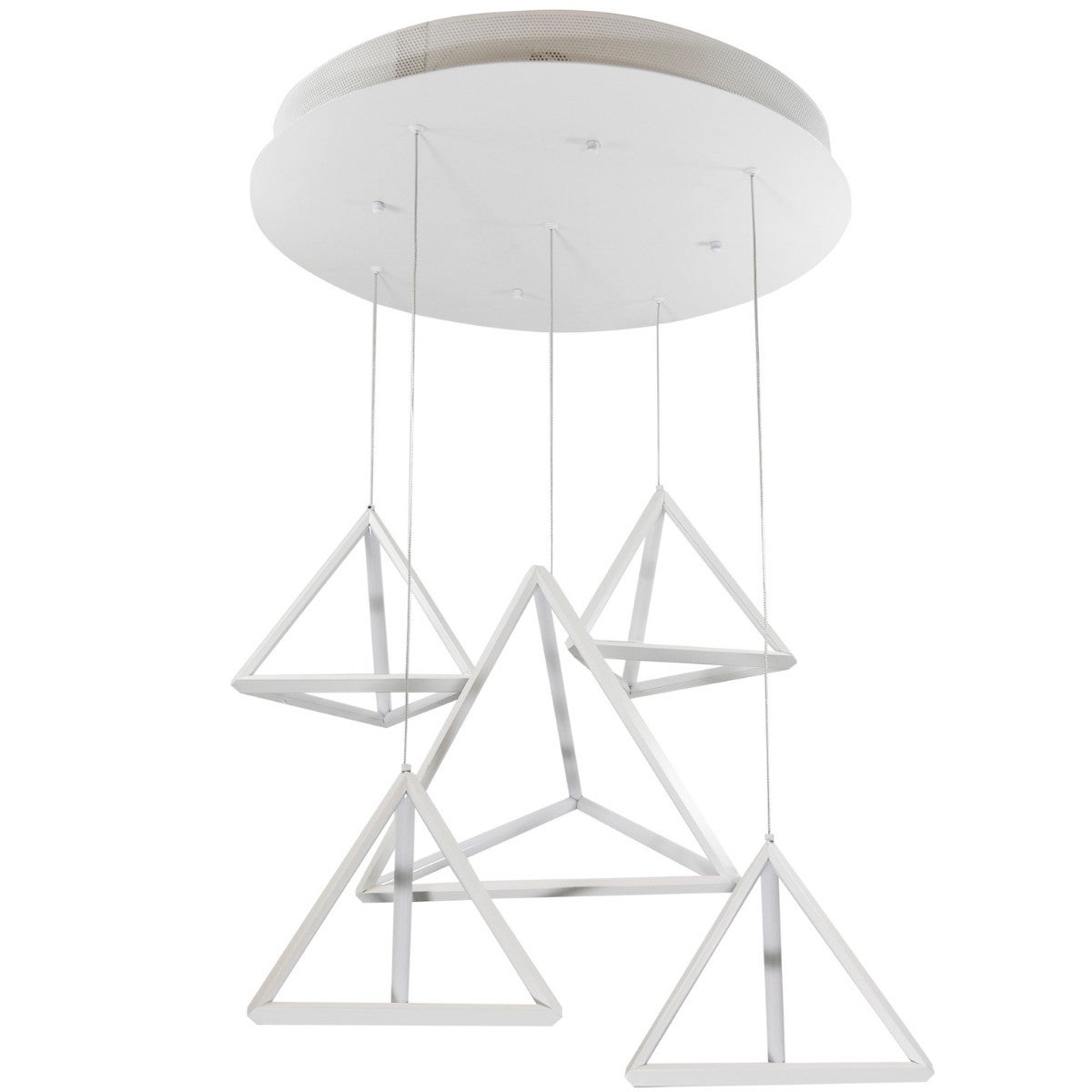 Lampa wisząca TRÓJKĄT LED 80W Ciepła biel 3000lm biała wym: 120 x 60 x 60 cm Polux