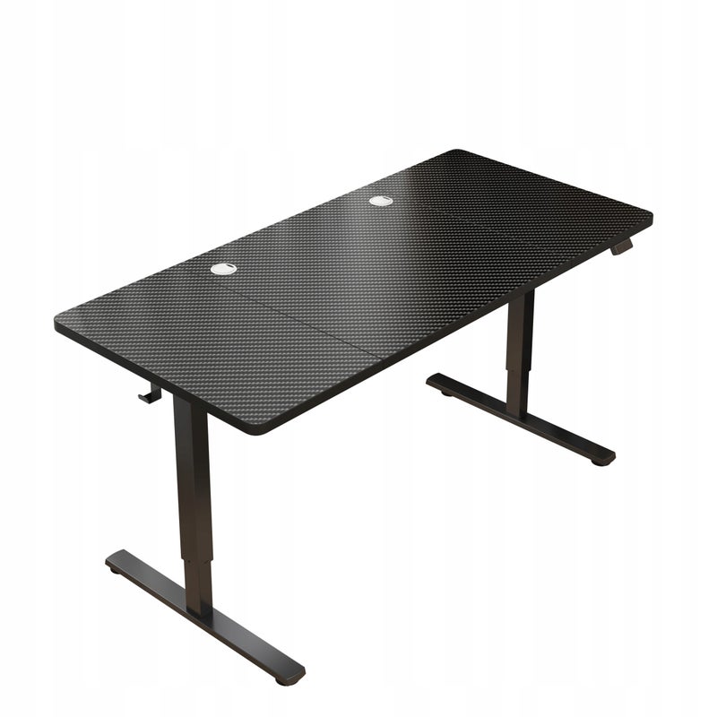 Biurko elektryczne podnoszone czarne 160x80 regulowane nowoczesne 72-118 cm