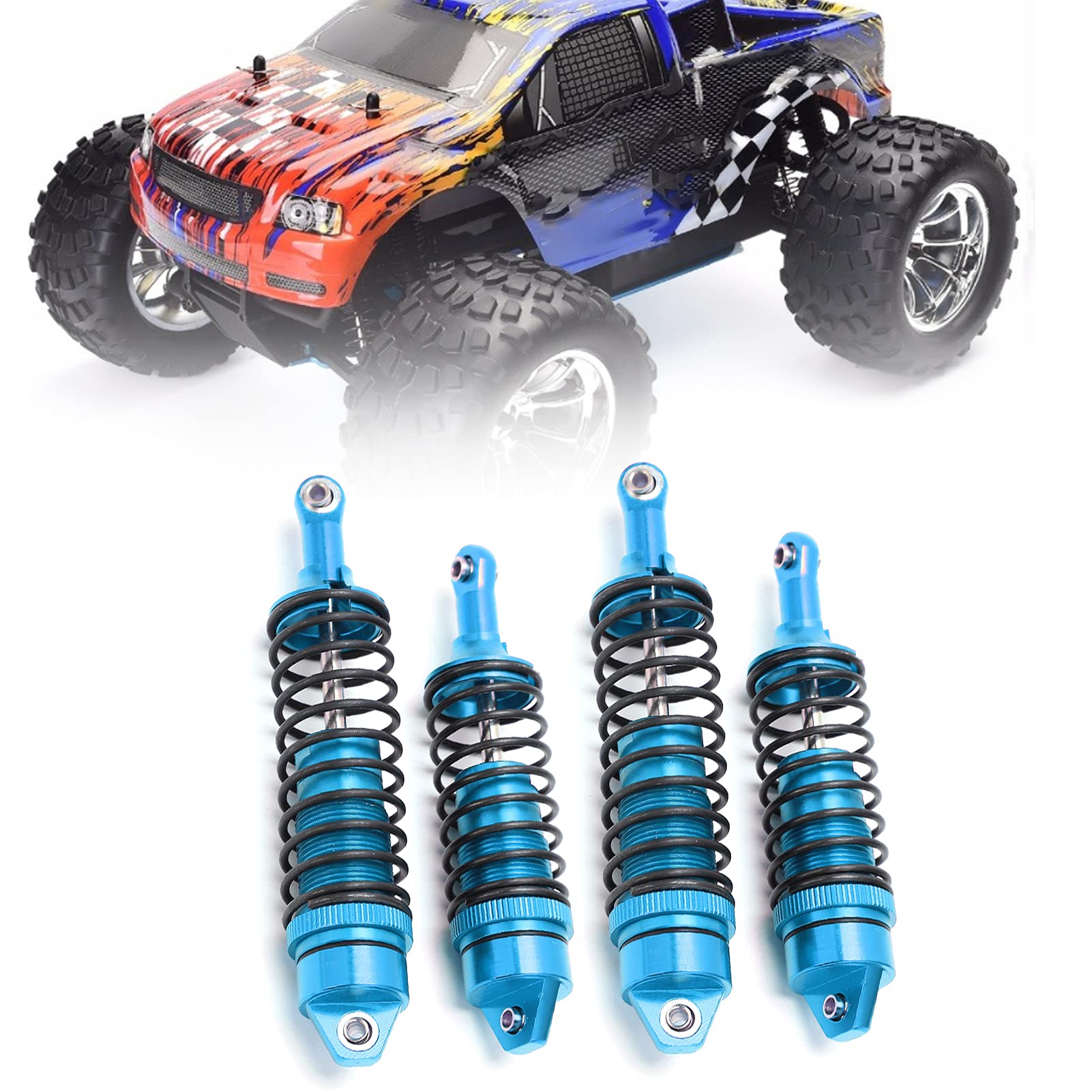 Set ammortizzatori anteriori posteriori per Traxxas Slash 4x4/Huanqi 727 Mountain Rat Truck (blu) - 2