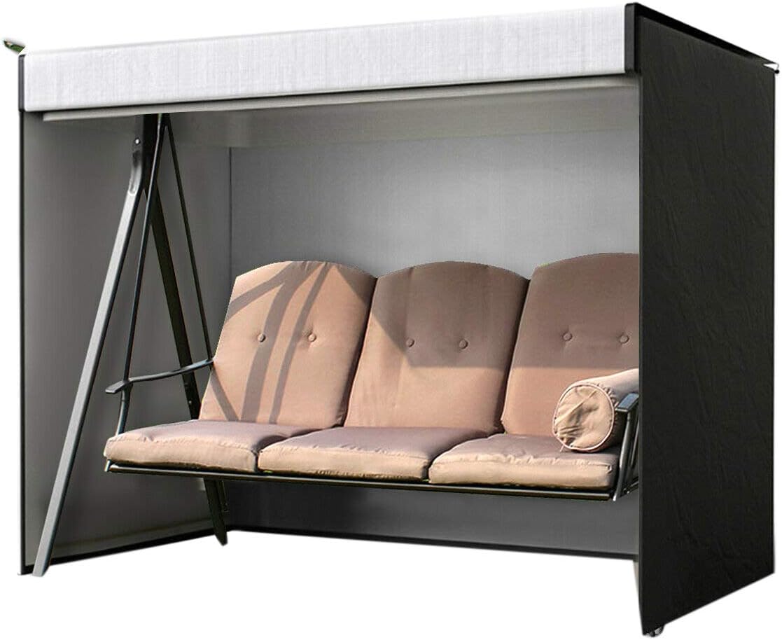 Housse De Protection Imperméable Banc De Jardin 2 Places - 210D Résistante UV - 135 X 67 X 65/91 Cm