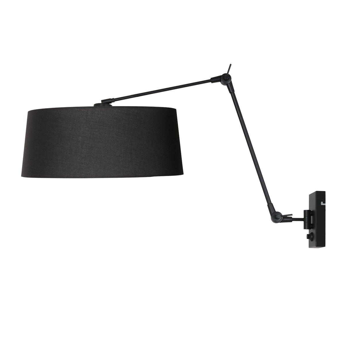 Steinhauer - lampada da parete - Prestige Chic - nero - metallo tessile - lampada da lettura - E27 - 4704ZW - 2
