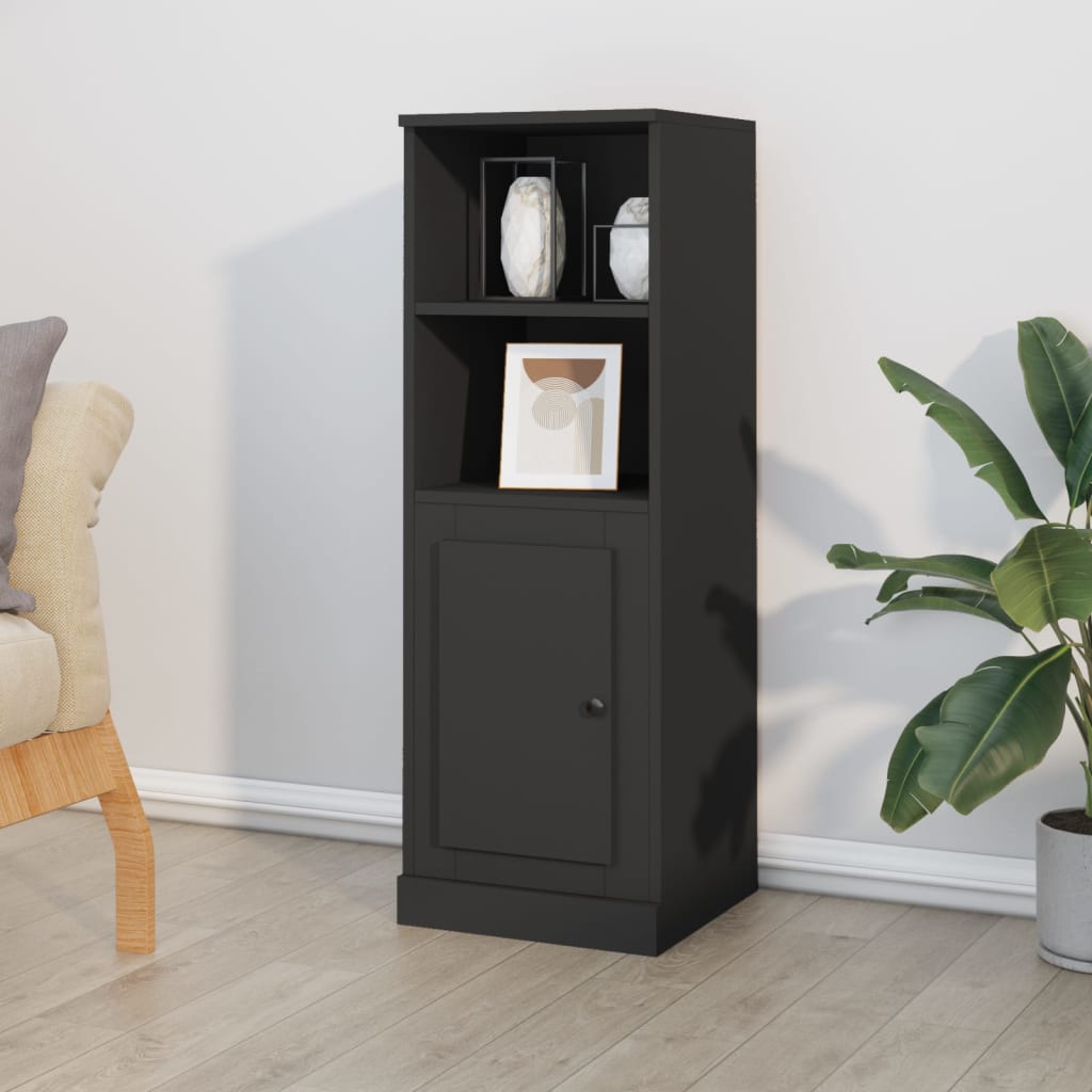 Credenza 140x40x85,9 cm, Mobile da Cucina, Madia, Design unico dell'anta del Mobile, Mobile Buffet Indipendente, Mobile Soggiorno Sala da Pranzo con Gambe in Metallo Stabili, Bianco/Blu scuro