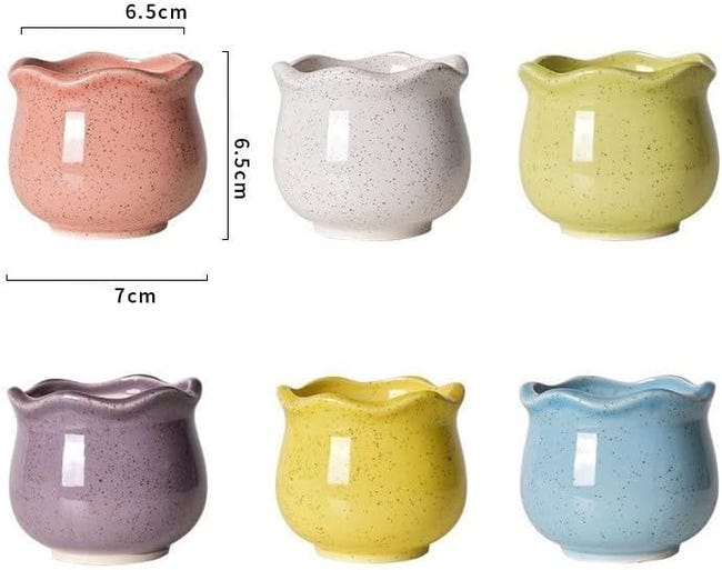 Yangbaga vasi da fiori con piattino, 2 pezzi in ceramica nera per piante grasse, vaso decorativo Yangbaga vasi da fiori con piattino, 2 pezzi in ceramica nera per piante grasse, vaso decorativo
