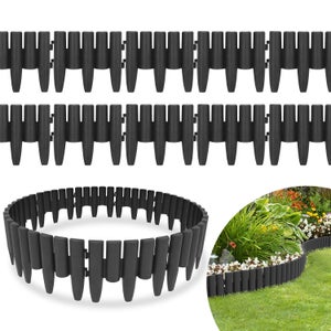 Bordo Per Aiuole , In Plastica, 10 M, Effetto Rattan, Per Bordure