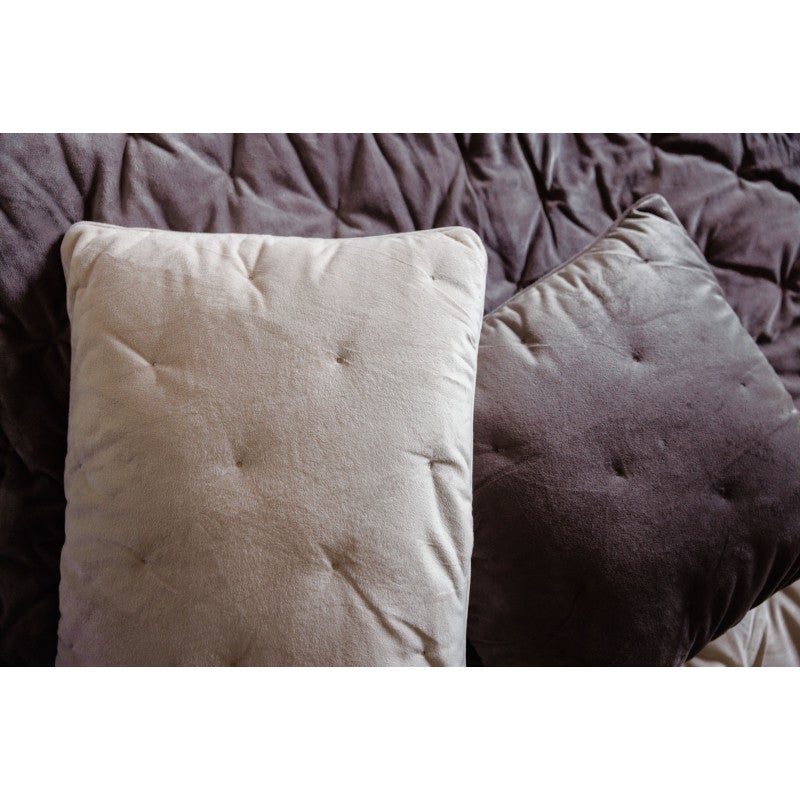 Housse de coussin velours - Finition surpiqures 