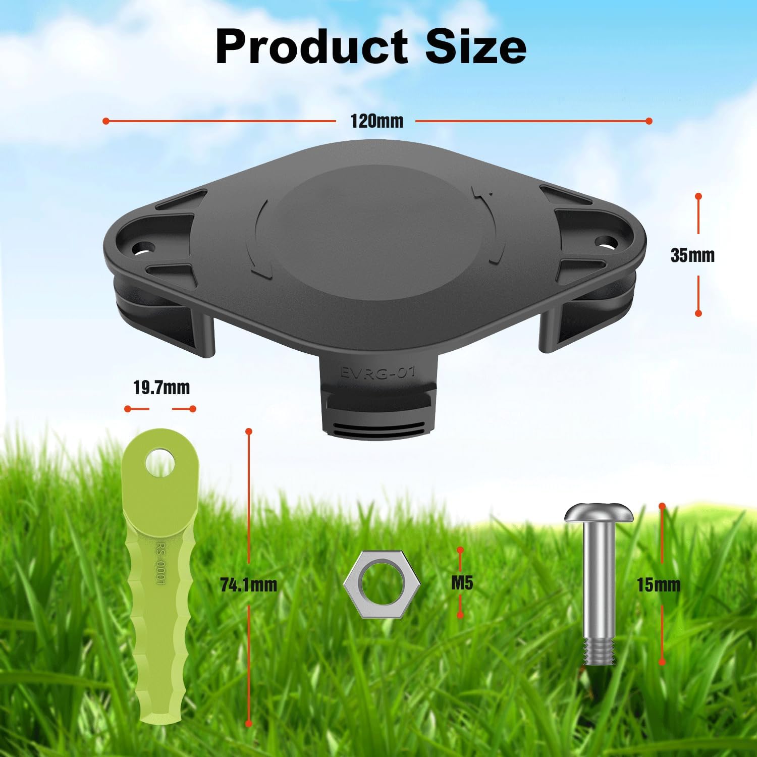 La tête de coupe est compatible avec les coupe-bordures Ryobi 18 V, 24 V et 40 V RY40210, RY40210A et est livrée avec 10 lames à charge rapide - 2