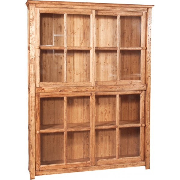Estantería De Madera Maciza Estilo Rústico - Hecha En Italia, 3 Estantes, Ideal Para Libros Y Decoración