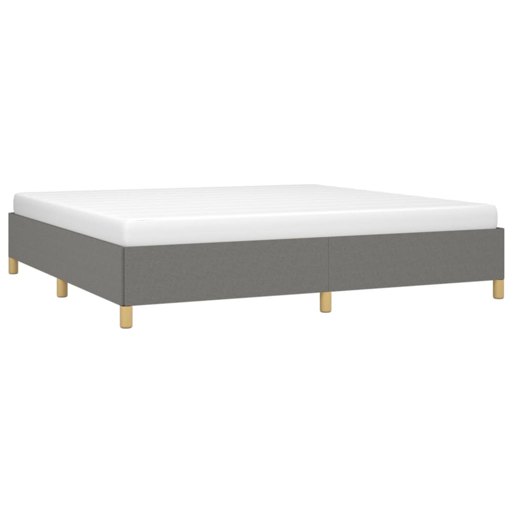 Cadre de lit sans matelas gris foncé 200 x 200 cm tissu - 3