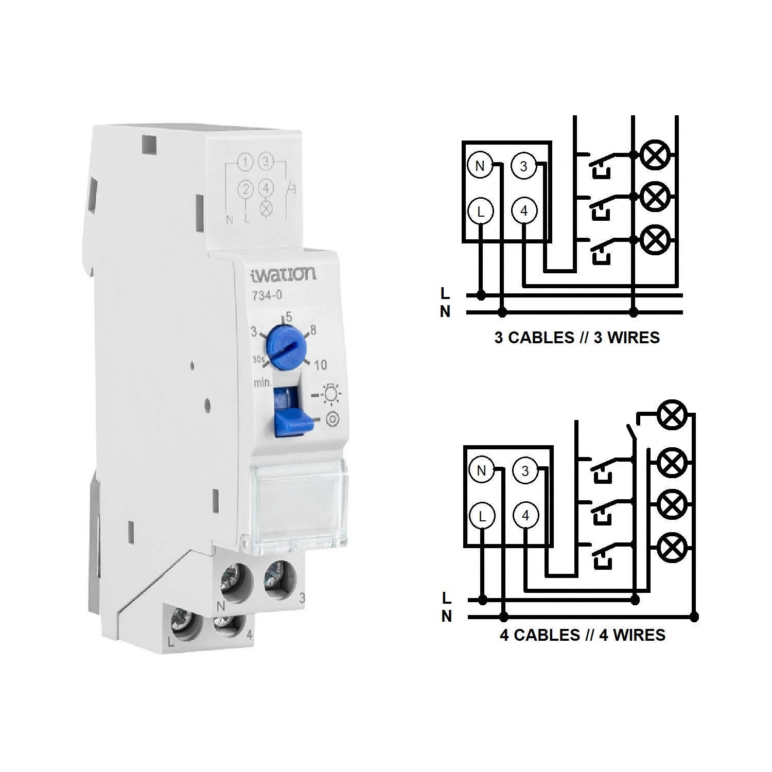 Minuterie d'Escalier 30s-10min, Man/Aut - 4