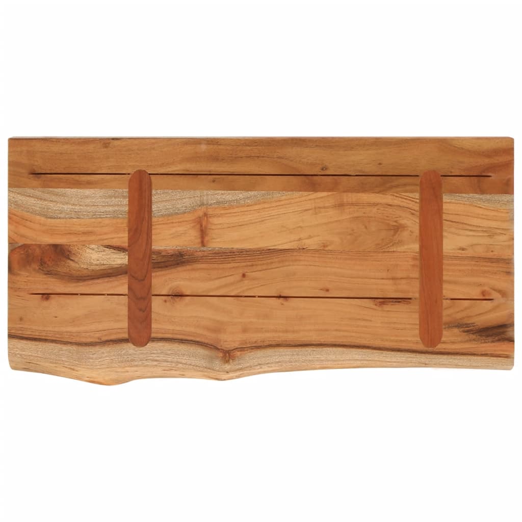 Étagère murale | Étagère flottante | Étagère suspendue rectangulaire massif acacia bordure assortie CFW844108 - 5
