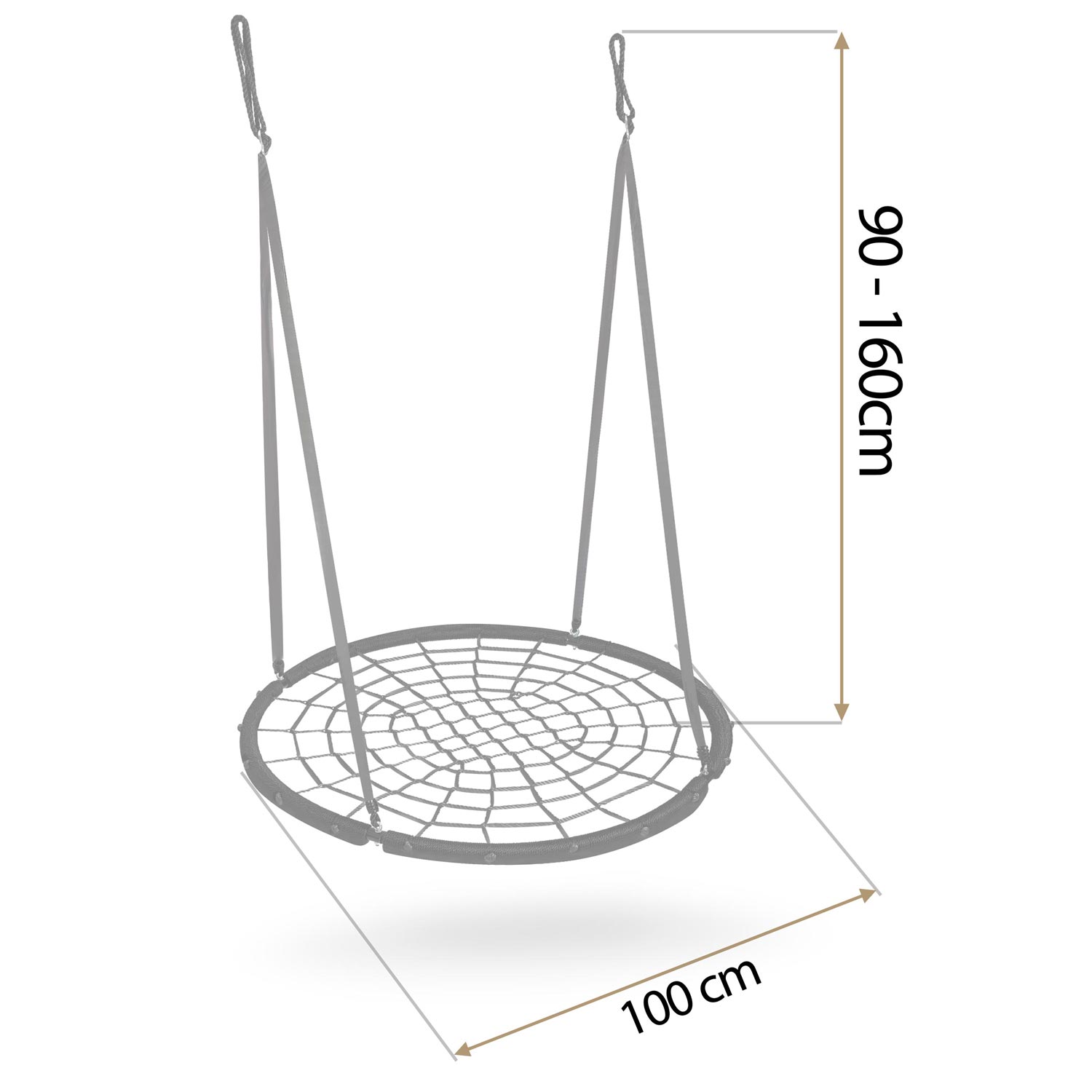 Huśtawka ogrodowa Neo-sport NS-104 mocna bocianie gniazdo fotel wiszący 100 cm XXL - 9